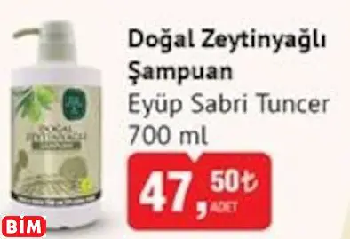 EYÜP SABRİ TUNCER DOĞAL ZEYTİNYAĞLI ŞAMPUAN
